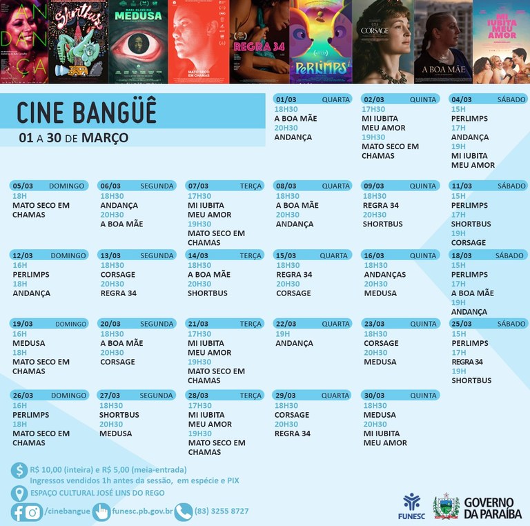 Cine Bangüê - Programação de março