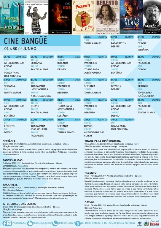 Cine Bangüê - 01 a 30 de junho de 2022